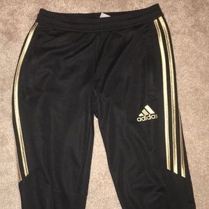 Gold Adidas pants